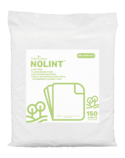 A pack of Greenwipes GW5100 NoLint Lint free cloth