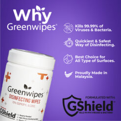 Greenwipes GShield 70 Alcohol Disinfectant Wipes (200 Sheets)
