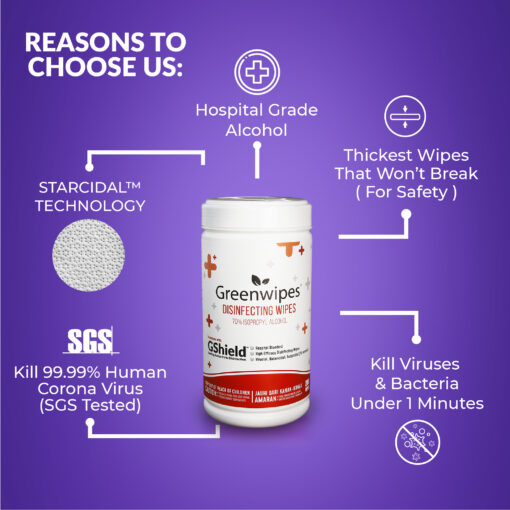 Medical Alcohol-03 Greenwipes GShield 70 Alcohol Disinfectant Wipes (200 Sheets)