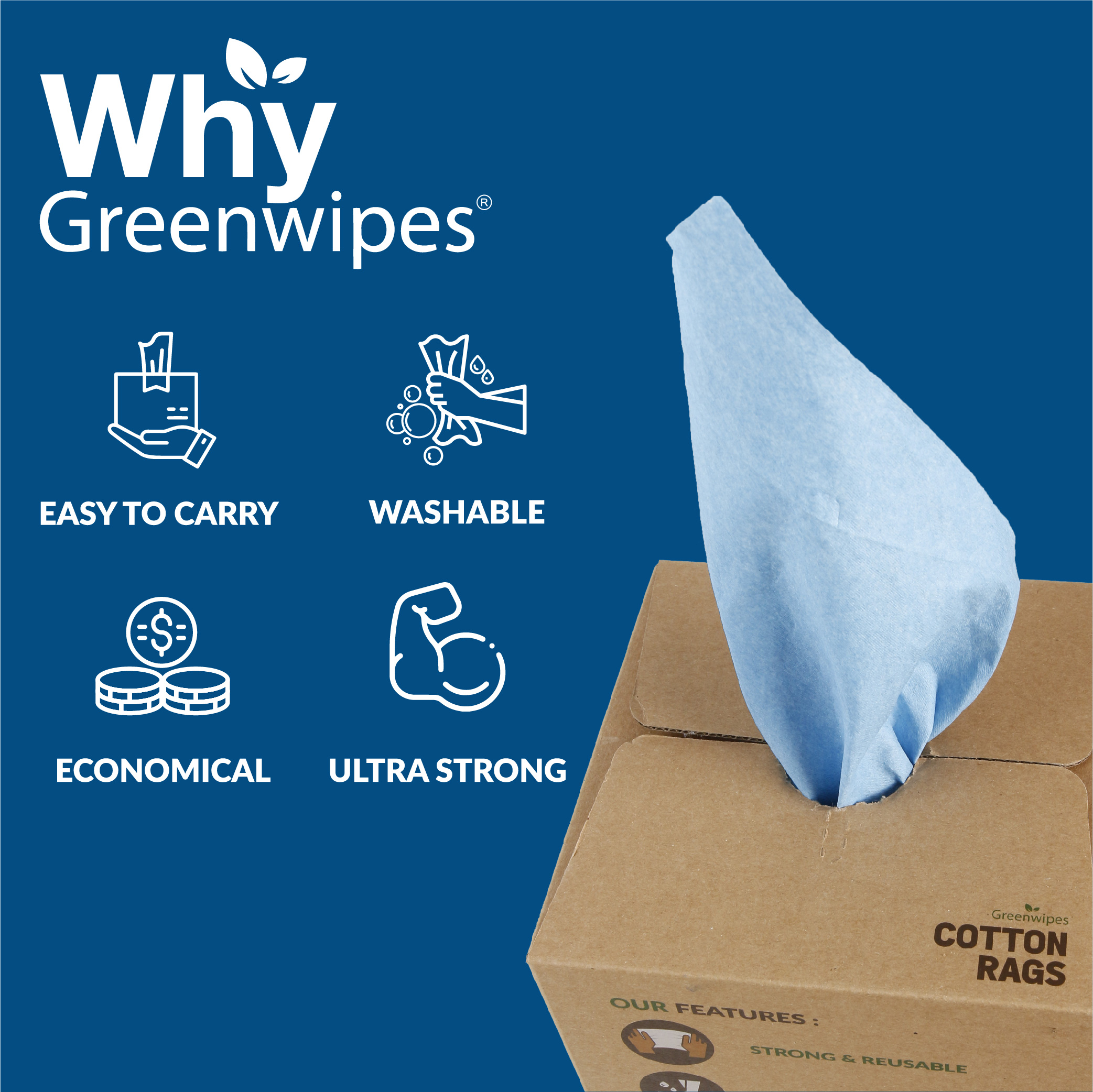 GW-1108 Greenwipes Cotton Rags JUMBO | Greenwipes® Malaysia